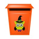 Grüne Eule Hexe Aufkleber – lustiger Fun Sticker mit Hexenhut