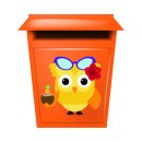 Fun Aufkleber – Gelbe Eule mit Sonnenbrille & Drink, wetterfest (10 x 10 cm)