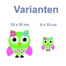 Grüne Eule Fun Aufkleber – bunter Sticker...
