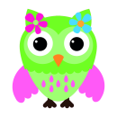 Grüne Eule Fun Aufkleber – bunter Sticker...