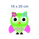 Grüne Eule Fun Aufkleber – bunter Sticker für Auto, Fenster & mehr (18 x 20 cm)