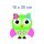 Grüne Eule Fun Aufkleber – bunter Sticker für Auto, Fenster & mehr (18 x 20 cm)