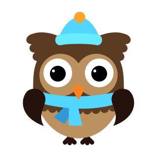 Fun Aufkleber – Braune Eule mit Mütze & Schal Sticker für Auto & Co. (17 x 20 cm)