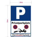 Privatparkplatz Schild – robustes Parkplatzschild für Privatgrundstücke (20 x 30 cm mit Bohrlöchern)