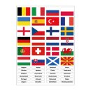 Aufkleber Sticker Set mit 24 Fahnen Europameisterschaft EM 2021 Autoaufkleber Europa Länder Flaggen Fußball