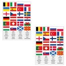 2 Sticker Sets mit 24 Fahnen Europameisterschaft EM 2021 Aufkleber Sticker Europa Länder Flaggen Fußball
