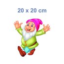 Smile Aufkleber – Lustiger Gartenzwerg Sticker für Garten & Co. (20 x 20 cm)