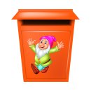 Smile Aufkleber – Lustiger Gartenzwerg Sticker für Garten & Co. (20 x 20 cm)