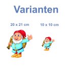 Smile Aufkleber – Lustiger Gartenzwerg Sticker,...