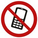 Selbstklebende Aufkleber - Handy verboten - Piktogramm, Schutz vor Lärmbelästigung, Klingeln, laute Gespräche & Strahlen