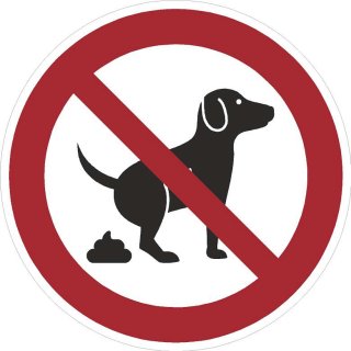 Selbstklebende Aufkleber - Hier kein Hundeklo - Piktogramm Aufkleber Schutz vor Hundekot Hundedreck Tretminen