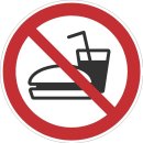 Selbstklebende Aufkleber - Essen und Trinken verboten -...