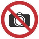 Selbstklebende Aufkleber - Fotografieren verboten - Piktogramm, Schutz von Bildern, Exponaten & Ausstellungsstücken 10 cm 10 Stück