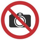 Selbstklebende Aufkleber - Fotografieren verboten - Piktogramm, Schutz von Bildern, Exponaten & Ausstellungsstücken 20 cm 1 Stück