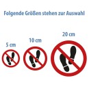 Selbstklebende Aufkleber - Betreten verboten - Piktogramm Privatgrundstück Privatweg Privatparkplatz Privat Zutritt verboten 5 cm 1 Stück