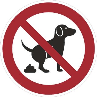 Hier kein Hundeklo Aufkleber – wetterfester Verbotssticker für Hundekot (5 cm 1 Stück)