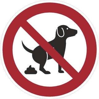 Selbstklebende Aufkleber - Hier kein Hundeklo - Piktogramm Aufkleber Schutz vor Hundekot Hundedreck Tretminen 5 cm 10 Stück