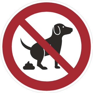 Selbstklebende Aufkleber - Hier kein Hundeklo - Piktogramm Aufkleber Schutz vor Hundekot Hundedreck Tretminen 20 cm 1 Stück