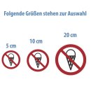 Eisverbot Aufkleber – wetterfester Verbotssticker für Türen & Fenster (10 cm 1 Stück)
