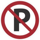 Selbstklebende Aufkleber - Parken verboten - Piktogramm für Privatgrundstück, Privatweg, Privatparkplatz, Firrmengelände 5 cm 5 Stück