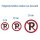 Selbstklebende Aufkleber - Parken verboten - Piktogramm für Privatgrundstück, Privatweg, Privatparkplatz, Firrmengelände 5 cm 5 Stück