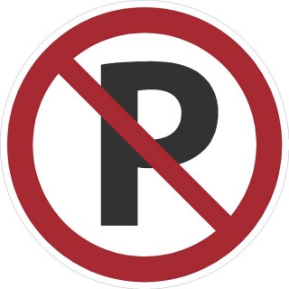 Selbstklebende Aufkleber - Parken verboten - Piktogramm für Privatgrundstück, Privatweg, Privatparkplatz, Firrmengelände 5 cm 10 Stück
