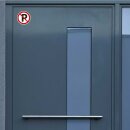 Selbstklebende Aufkleber - Parken verboten - Piktogramm für Privatgrundstück, Privatweg, Privatparkplatz, Firrmengelände 20 cm 1 Stück