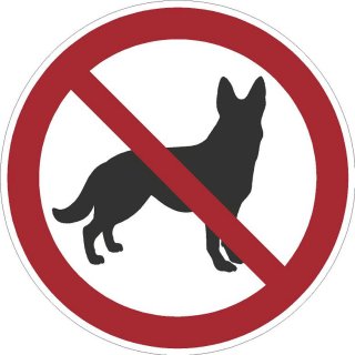 Selbstklebende Aufkleber - Hunde verboten - Piktogramm Tiere nicht erlaubt für Hunde Zugang verboten Hinweis Sicherheit