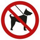 Selbstklebende Aufkleber - Hunde sind an der Leine zu führen - Piktogramm Aufkleber Hunde Zugang nur mit Leine Hinweis