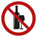 Selbstklebende Aufkleber - Alkohol verboten - Piktogramm, Schutz vor Gefahr, Verschmutzung, Verunreinigung, Gerüche