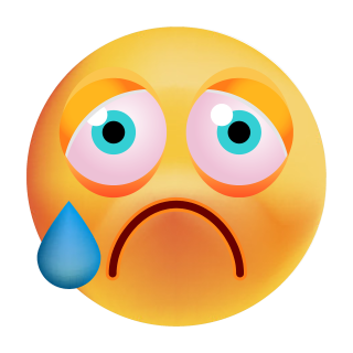 Traurig Weinen mit Träne Aufkleber – Wetterfester Sticker für Innen & Außen