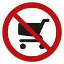 Selbstklebende Aufkleber - Einkaufswagen verboten -...