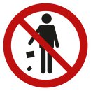 Selbstklebende Aufkleber - Müll wegwerfen verboten -...