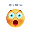 Überrascht mit blauen Augen – Smile Aufkleber für jede Oberfläche (10 x 10 cm)
