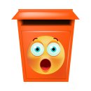 Überrascht mit blauen Augen – Smile Aufkleber für jede Oberfläche (10 x 10 cm)