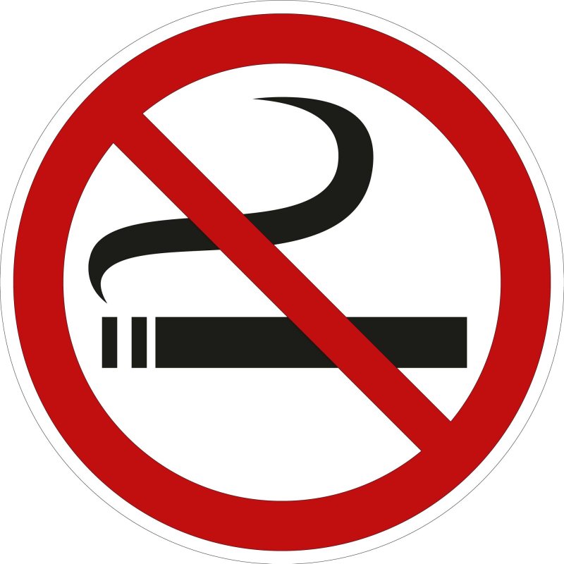 Rauchen verboten Aufkleber innenklebend 