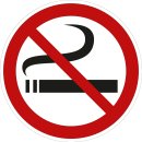 Selbstklebende Aufkleber - Rauchen verboten - rund Nichtraucher Rauchverbot Schild No Smoking Verbotsschild