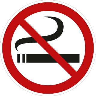 Selbstklebende Aufkleber - Rauchen verboten - rund Nichtraucher Rauchverbot Schild No Smoking Verbotsschild  5 cm 10 Stück