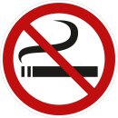 Selbstklebende Aufkleber - Rauchen verboten - rund Nichtraucher Rauchverbot Schild No Smoking Verbotsschild  10 cm 10 Stück