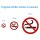 Selbstklebende Aufkleber - Rauchen verboten - rund Nichtraucher Rauchverbot Schild No Smoking Verbotsschild  20 cm 5 Stück