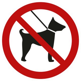Verbotsaufkleber Hunde anleinen – wetterfester Sticker mit Piktogramm (5 cm 5 Stück)