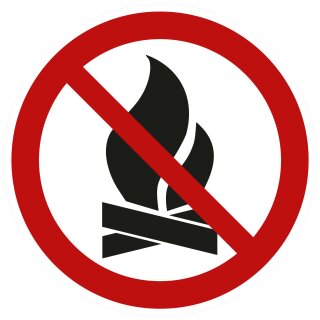 Selbstklebende Aufkleber - Feuerverbot - Piktogramm, Schutz vor Gefahren, Brand, Verbrennung Sicherheits Hinweis Schild 5 cm 1 Stück