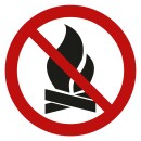 Selbstklebende Aufkleber - Feuerverbot - Piktogramm, Schutz vor Gefahren, Brand, Verbrennung Sicherheits Hinweis Schild 20 cm 5 Stück