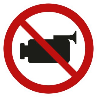 Filmen verboten Aufkleber – robuster Verbotssticker für Innen & Außen (10 cm 1 Stück)