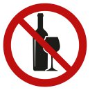 Selbstklebende Aufkleber - Alkohol verboten - Piktogramm, Schutz vor Gefahr, Verschmutzung, Verunreinigung, Gerüche  5 cm 5 Stück