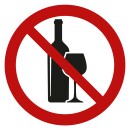Selbstklebende Aufkleber - Alkohol verboten - Piktogramm, Schutz vor Gefahr, Verschmutzung, Verunreinigung, Gerüche  5 cm 10 Stück