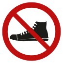 Schuhe verboten Aufkleber – wetterfester Verbotssticker für saubere Bereiche (5 cm 5 Stück)