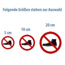 Selbstklebende Aufkleber - Schuhe verboten - Piktogramm zum Schutz vor Verschmutzung, Respekt von Traditionen, Religion 20 cm 1 Stück