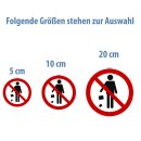 Müll wegwerfen verboten Aufkleber – wetterfester Verbotssticker rund (5 cm 1 Stück)