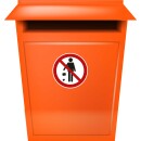 Selbstklebende Aufkleber - Müll wegwerfen verboten - Piktogramm kein Entsorgen von Müll auf Park- und sonstigen Flächen 10 cm 5 Stück